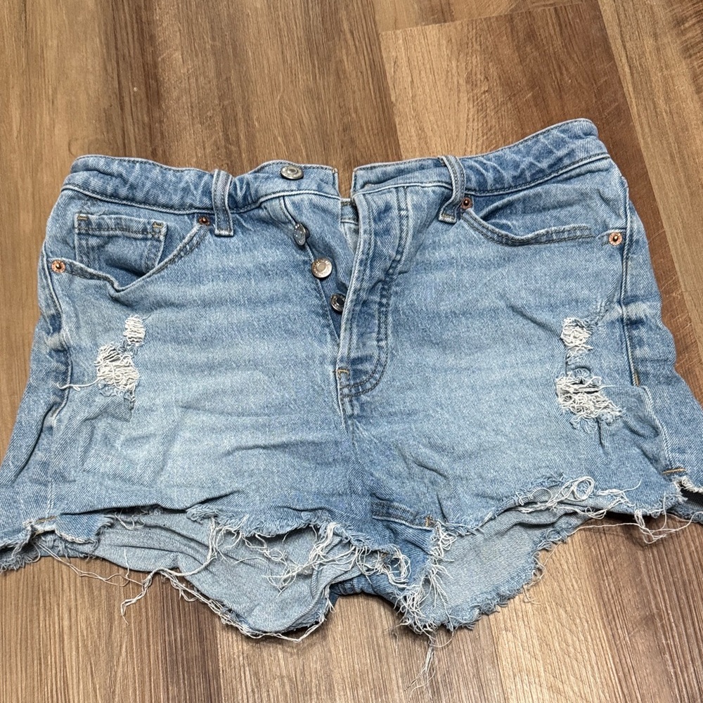 Old Navy Faded Blue Ripped Jean Shorts